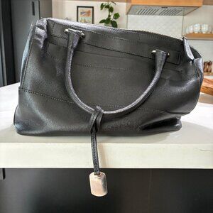 Furla black leather doctors handbag